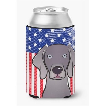 Carolines Treasures BB2161CC American Flag & Weimaraner Can or Bottle Hugger