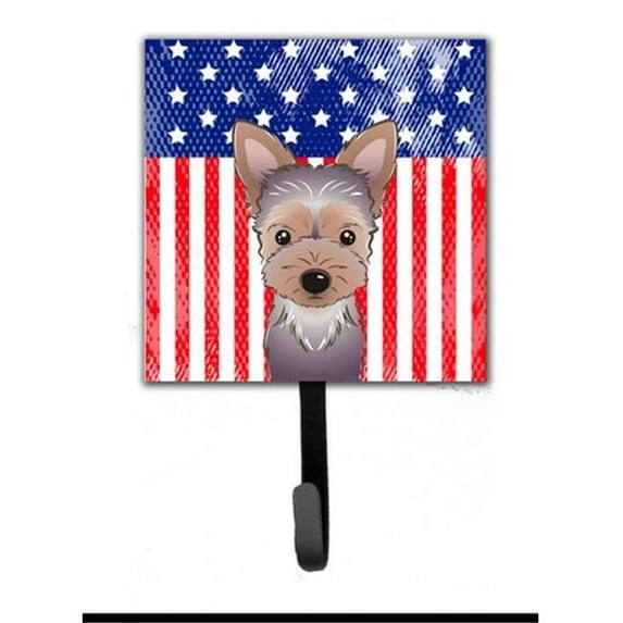 Carolines Treasures BB2162SH4 American Flag & Yorkie Puppy Leash or Key Holder
