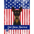 thumbnail image 1 of Caroline's Treasures BB2170CHF God Bless American Flag with Min Pin Flag Canvas House Size , Large, multicolor, 1 of 4