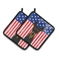 thumbnail image 1 of Carolines Treasures BB2170PTHD Flag and Min Pin Pair of Pot Holders , 7.5HX7.5W, multicolor, 1 of 3