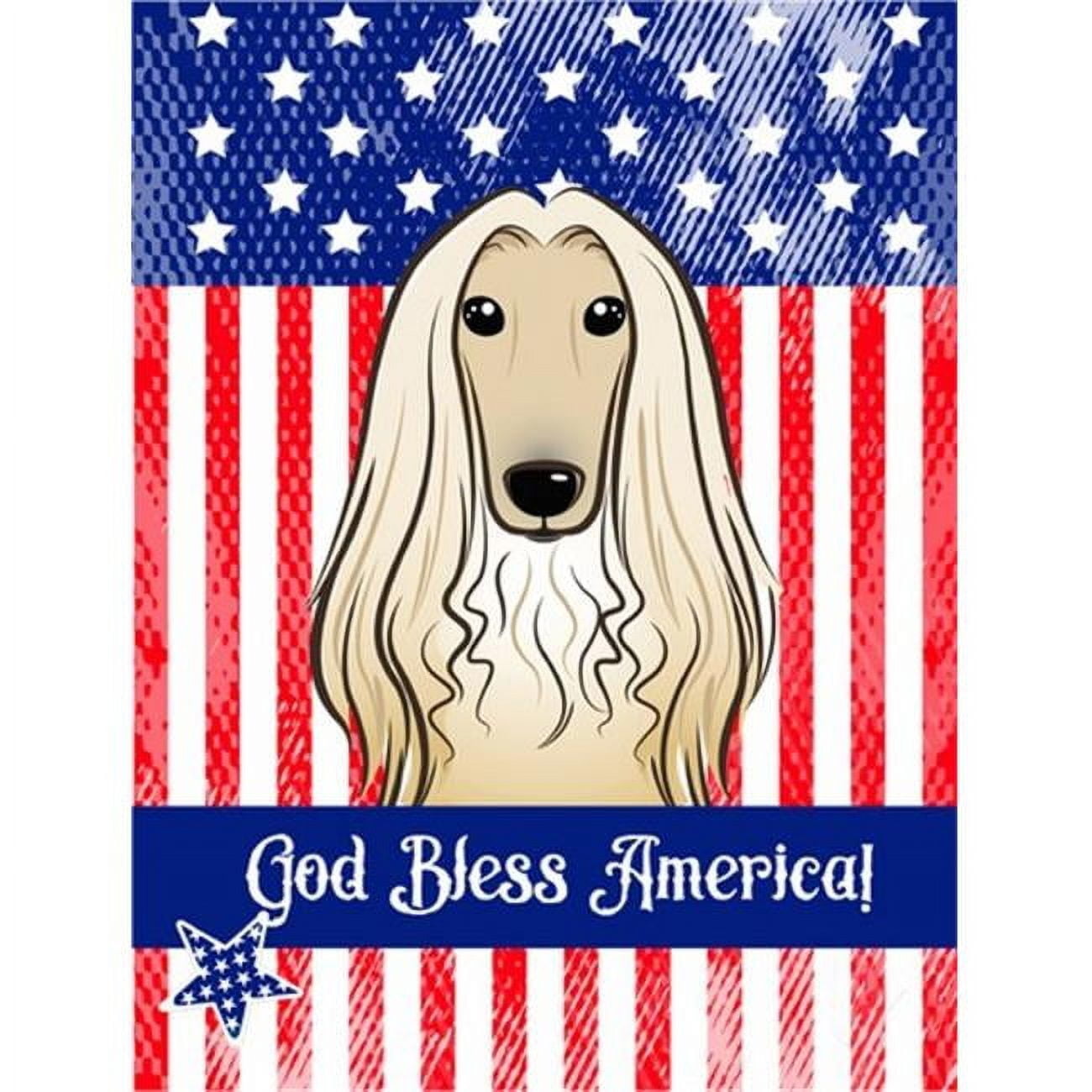 Caroline's Treasures BB2174CHF God Bless American Flag with Afghan Hound Flag Canvas House Size , Large, multicolor