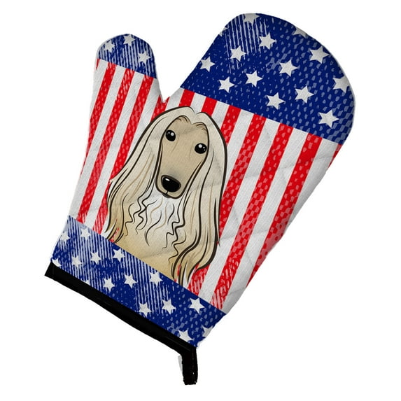 Carolines Treasures BB2174OVMT American Flag and Afghan Hound Oven Mitt Large multicolor