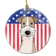 thumbnail image 1 of Carolines Treasures BB2177CO1 American Flag and Wire Haired Fox Terrier Ceramic Ornament  3 in multicolor, 1 of 2