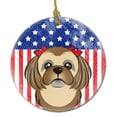 thumbnail image 1 of Carolines Treasures BB2179CO1 American Flag and Chocolate Brown Shih Tzu Ceramic Ornament  3 in multicolor, 1 of 2