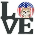 thumbnail image 1 of American Flag and Chihuahua Metal Wall Artwork LOVE, 1 of 2