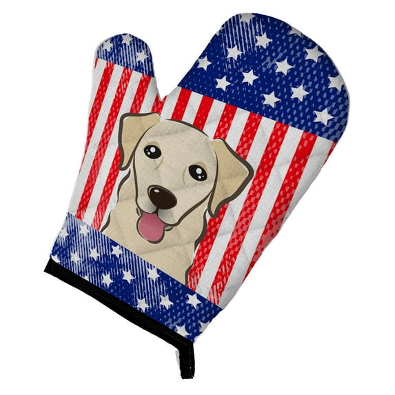 Carolines Treasures BB2182OVMT American Flag and Golden Retriever Oven Mitt Large multicolor