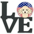 thumbnail image 1 of Carolines Treasures BB2188WALV American Flag and Buff Poodle Metal Wall Artwork LOVE 12X12 multicolor, 1 of 2