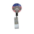 thumbnail image 1 of Carolines Treasures BB2189BR American Flag & Silver Gray Poodle Retractable Badge Reel, 1 of 2