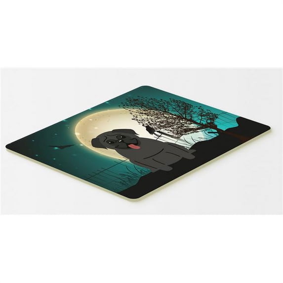 Carolines Treasures BB2196CMT Halloween Scary Pug Black Kitchen or Bath Mat, 20 x 30