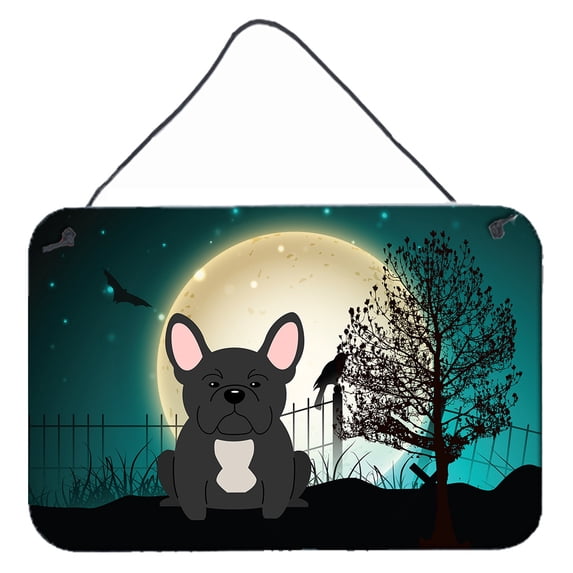 Carolines Treasures BB2204DS812 Halloween Scary French Bulldog Black Wall or Door Hanging Prints 8x12 multicolor