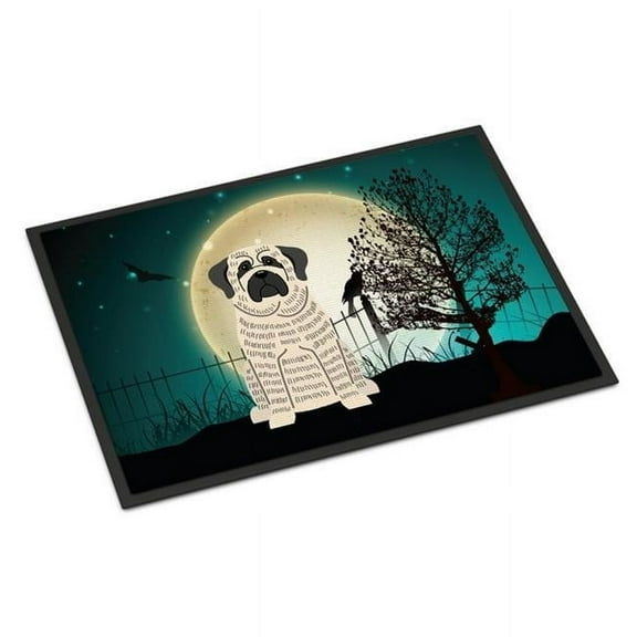 Carolines Treasures BB2206JMAT Halloween Scary Mastiff Brindle White Indoor or Outdoor Mat, 24 x 0.25 x 36 in.