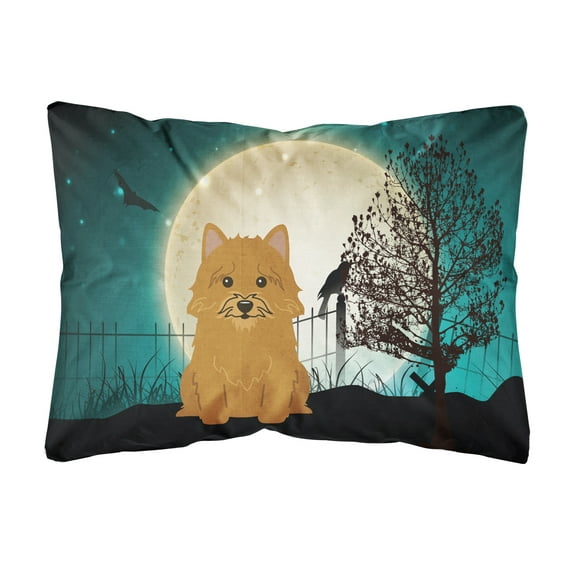 Carolines Treasures BB2210PW1216 Halloween Scary Norwich Terrier Canvas Fabric Decorative Pillow, 12H x16W, multicolor