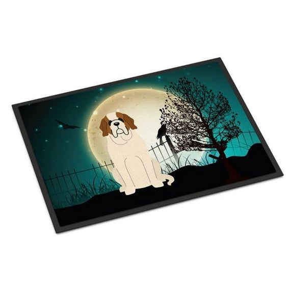 Halloween Scary Saint Bernard Door Mat