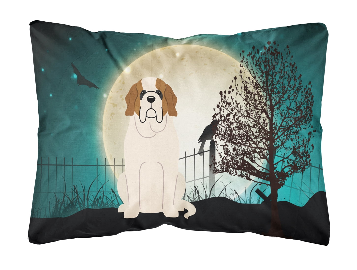 Carolines Treasures BB2225PW1216 Halloween Scary Saint Bernard Canvas Fabric Decorative Pillow, 12H x16W, multicolor