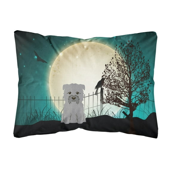 Carolines Treasures BB2249PW1216 Halloween Scary Glen of Imal Grey Canvas Fabric Decorative Pillow, 12H x16W, multicolor