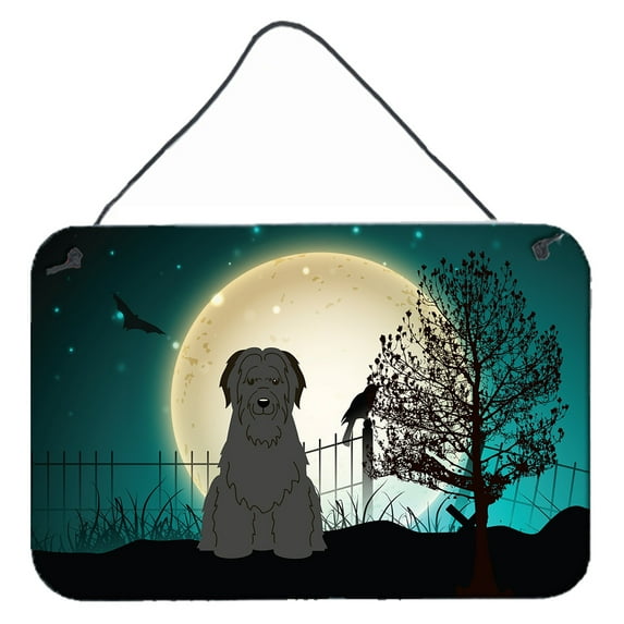Carolines Treasures BB2271DS812 Halloween Scary Briard Black Wall or Door Hanging Prints  8x12 multicolor