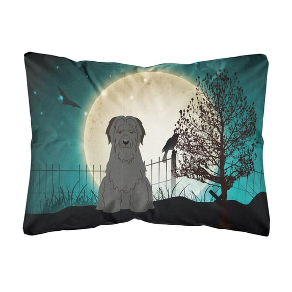 Carolines Treasures BB2271PW1216 Halloween Scary Briard Black Canvas Fabric Decorative Pillow, 12H x16W, multicolor