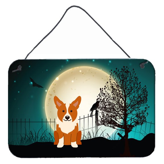 Carolines Treasures BB2290DS812 Halloween Scary Corgi Wall or Door Hanging Prints 8x12 multicolor