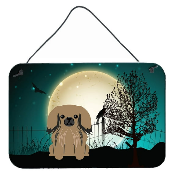 Carolines Treasures BB2292DS812 Halloween Scary Pekingnese Tan Wall or Door Hanging Prints  8x12 multicolor