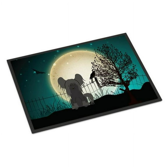 Carolines Treasures BB2302JMAT Halloween Scary Chinese Crested Black Indoor or Outdoor Mat, 24 x 0.25 x 36 in.