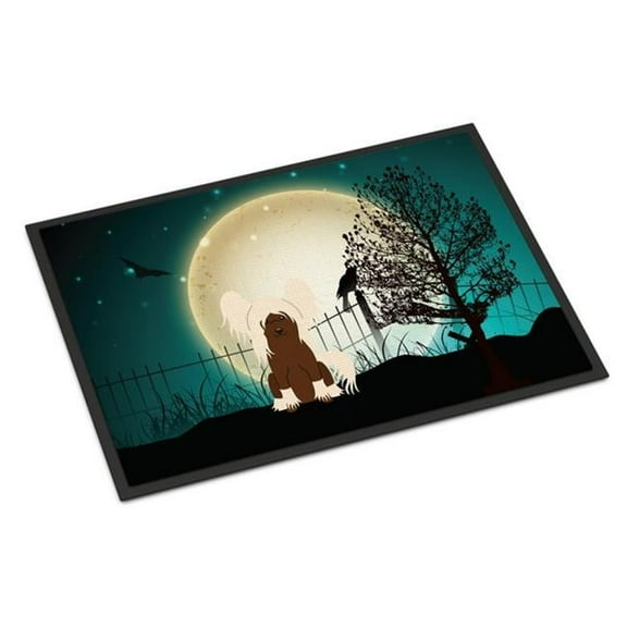 Carolines Treasures BB2303JMAT Halloween Scary Chinese Crested Cream Indoor or Outdoor Mat, 24 x 0.25 x 36 in.