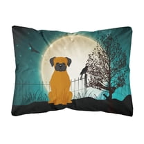 Carolines Treasures BB2305PW1216 Halloween Scary Fawn Boxer Canvas Fabric Decorative Pillow, 12H x16W, multicolor