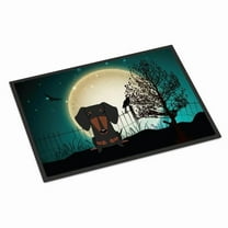 Carolines Treasures BB2322MAT Halloween Scary Dachshund Black Tan Indoor or Outdoor Mat, 18 x 0.25 x 27 in.