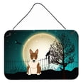 thumbnail image 1 of Carolines Treasures BB2327DS812 Halloween Scary Bull Terrier Brindle Wall or Door Hanging Prints  8x12 multicolor, 1 of 1
