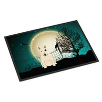 Carolines Treasures BB2328MAT Halloween Scary Bull Terrier White Indoor or Outdoor Mat, 18 x 0.25 x 27 in.