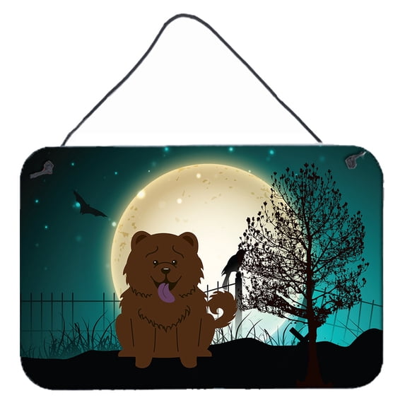 Carolines Treasures BB2331DS812 Halloween Scary Chow Chow Chocolate Wall or Door Hanging Prints 8x12 multicolor
