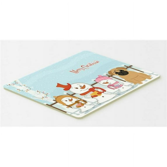 Carolines Treasures BB2338CMT Merry Christmas Carolers Pug Brown Kitchen or Bath Mat, 20 x 30