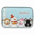 thumbnail image 1 of Merry Christmas Carolers French Bulldog Brindle Dish Drying Mat, 1 of 6