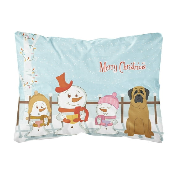 Carolines Treasures BB2349PW1216 Merry Christmas Carolers Mastiff Canvas Fabric Decorative Pillow, 12H x16W, multicolor