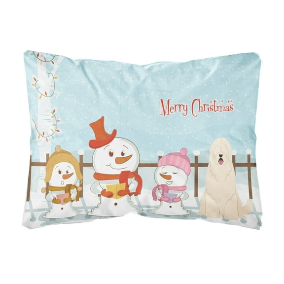 Carolines Treasures BB2355PW1216 Merry Christmas Carolers South Russian Sheepdog Canvas Fabric Decorative Pillow, 12H