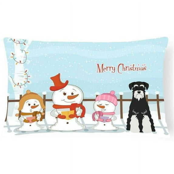 Carolines Treasures BB2364PW1216 Merry Christmas Carolers Standard Schnauzer Salt and Pepper Canvas Fabric Decorative