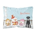 thumbnail image 1 of Carolines Treasures BB2365PW1216 Merry Christmas Carolers Standard Schnauzer Black Grey Canvas Fabric Decorative Pillow,, 1 of 3