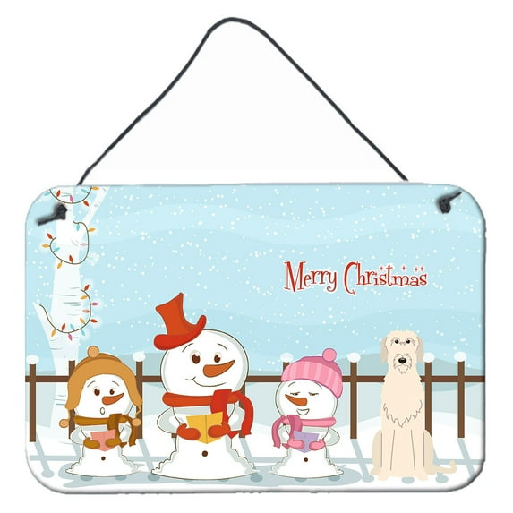 Carolines Treasures BB2396DS812 Merry Christmas Carolers Irish Wolfhound Wall or Door Hanging Prints  8x12 multicolor