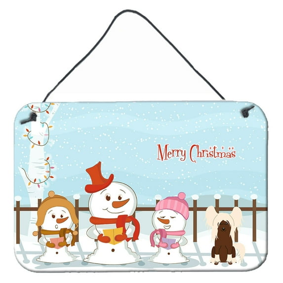 Carolines Treasures BB2444DS812 Merry Christmas Carolers Chinese Crested Cream Wall or Door Hanging Prints 8x12