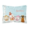 thumbnail image 1 of Carolines Treasures BB2446PW1216 Merry Christmas Carolers Fawn Boxer Canvas Fabric Decorative Pillow, 12H x16W,, 1 of 3