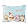 thumbnail image 1 of Carolines Treasures BB2450PW1216 Merry Christmas Carolers Border Collie Red White Canvas Fabric Decorative Pillow, 12H, 1 of 3