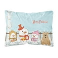 thumbnail image 1 of Carolines Treasures BB2455PW1216 Merry Christmas Carolers English Bulldog Fawn Canvas Fabric Decorative Pillow, 12H, 1 of 3