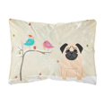 thumbnail image 1 of Carolines Treasures BB2480PW1216 Christmas Presents between Friends Pug - Fawn Canvas Fabric Decorative Pillow, 12H, 1 of 3