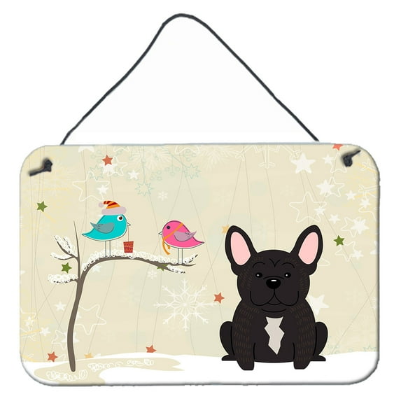Carolines Treasures BB2481DS812 Christmas Presents between Friends French Bulldog Brindle Wall or Door Hanging Prints