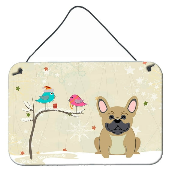 Carolines Treasures BB2482DS812 Christmas Presents between Friends French Bulldog Cream Wall or Door Hanging Prints