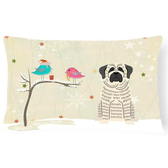Carolines Treasures BB2488PW1216 Christmas Presents between Friends Mastiff - Brindle and White Canvas Fabric Decorative