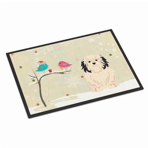 Christmas Presents between Friends Lowchen Door Mat