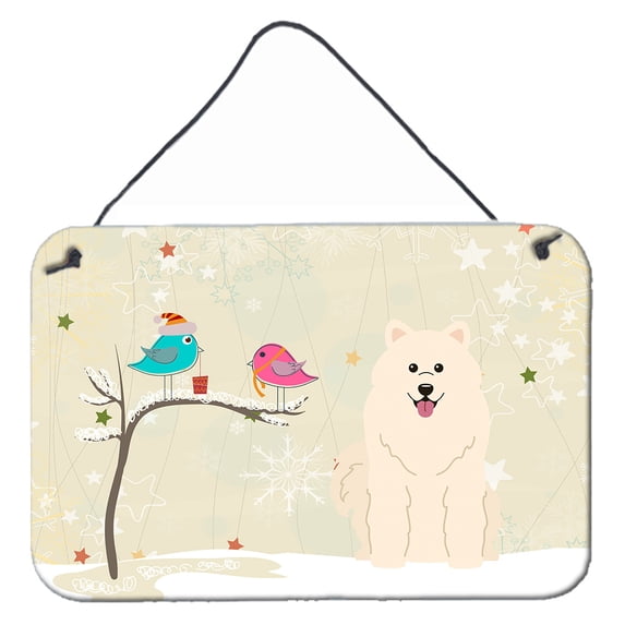 Carolines Treasures BB2502DS812 Christmas Presents between Friends Samoyed Wall or Door Hanging Prints 8x12 multicolor