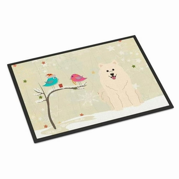 Carolines Treasures BB2502MAT Christmas Presents Between Friends Samoyed Indoor or Outdoor Mat, 18 x 0.25 x 27 in.