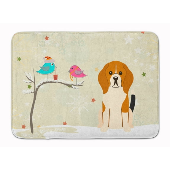 Carolines Treasures BB2512RUG Christmas Presents Beagle Tricolor Machine Washable Memory Foam Mat