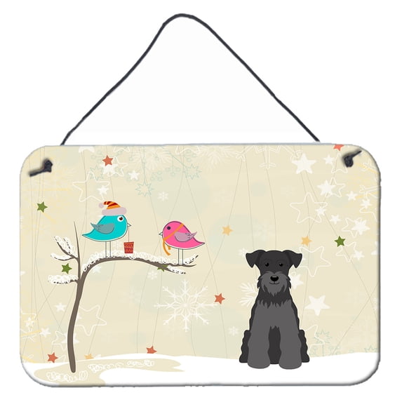 Carolines Treasures BB2523DS812 Christmas Presents between Friends Miniature Schanuzer Black Wall or Door Hanging Prints